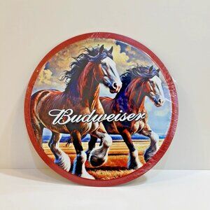 Budweiser Clydesdales Embossed 12" Metal Décor Sign – Perfect Gift for Home Bars